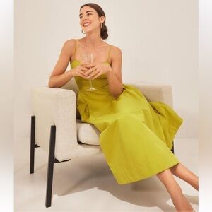 Sincerely Jules Lime smocked Maxi Dress 100% cotton SZ L